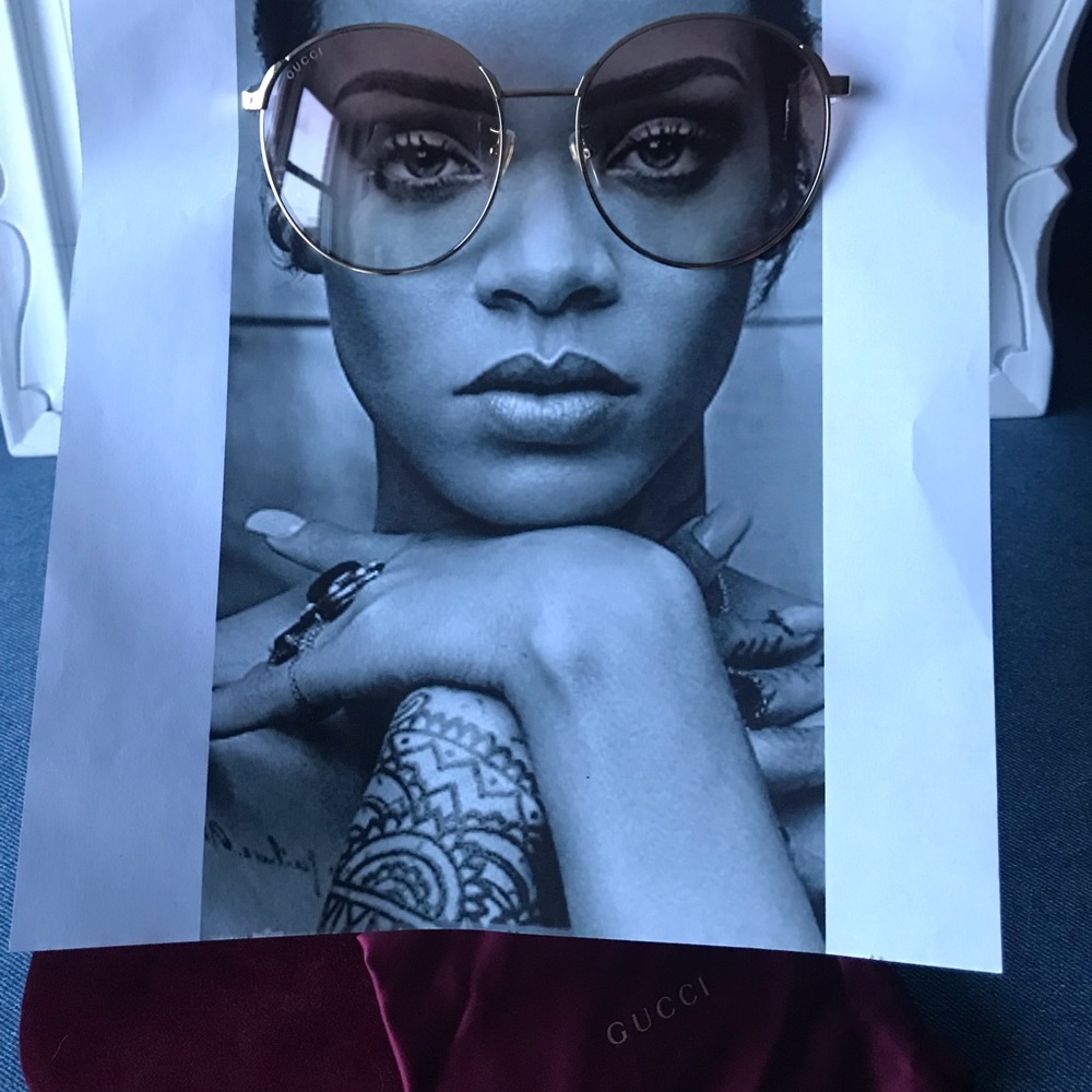 Gucci Round Frame Metal Sunglasses